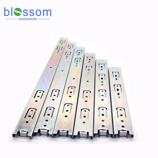 Мебельная фурнитура, телескопический канал 45 мм, 3 сгиба, полное выдвижение, боковая установка, шарикоподшипниковая направляющая для ящика